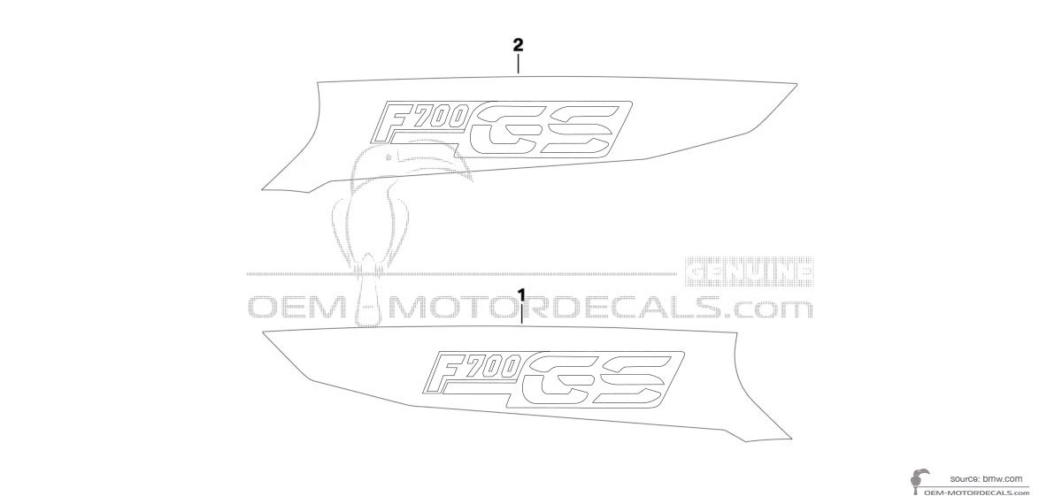 Autocollants pour BMW F700GS 2017 - Gris • BMW Autocollants OEM
