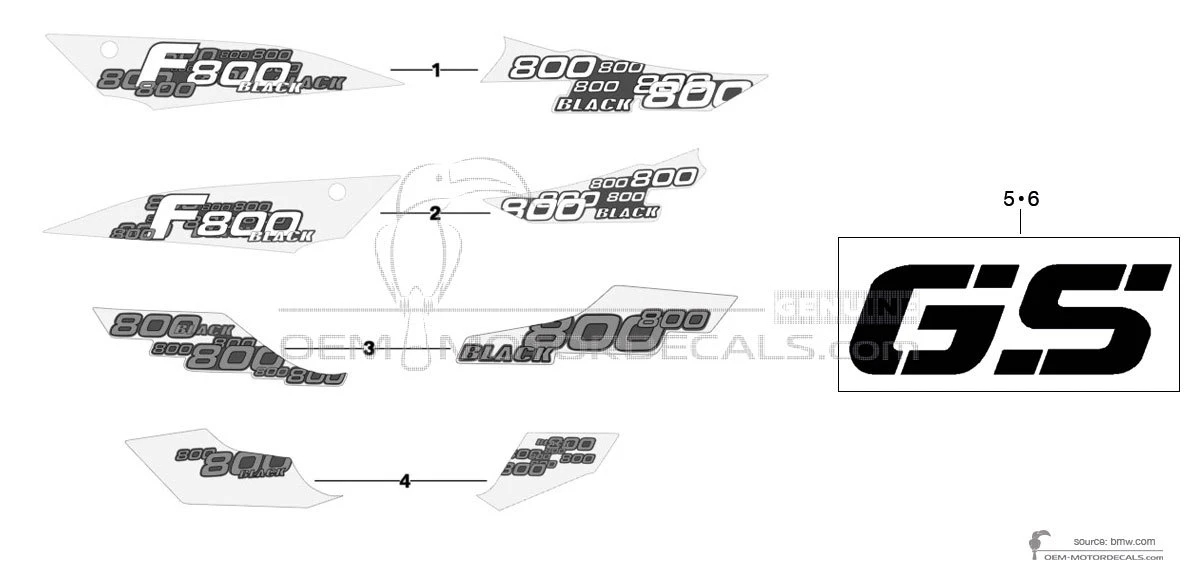 Decals for BMW F800GS 2011 - Black • BMW OEM Decals