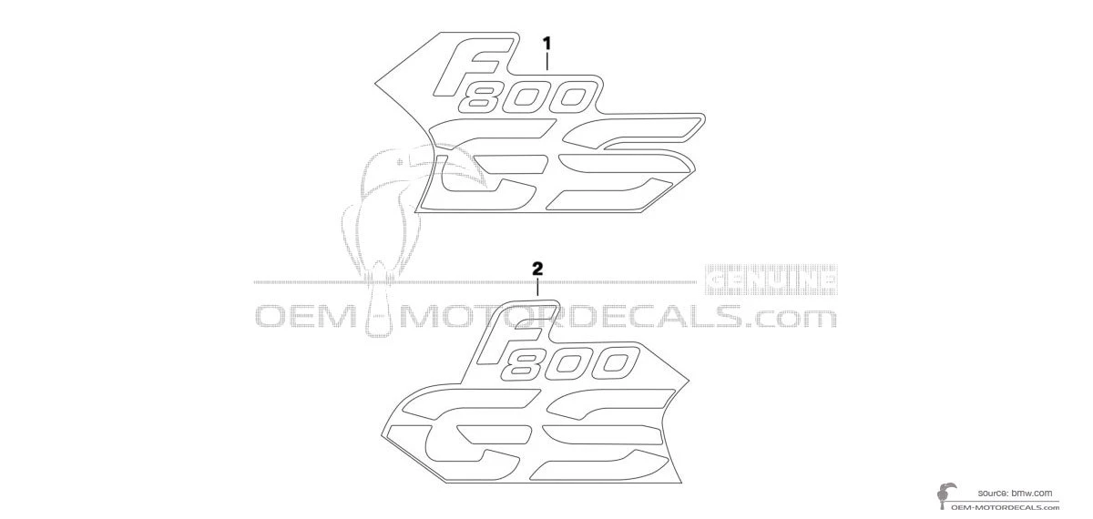 Aufkleber für BMW F800GS 2013 - Braun • BMW OEM-Aufkleber