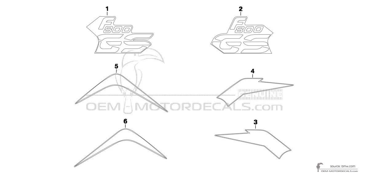 Decals for BMW F800GS 2015 - Black White • BMW OEM Decals
