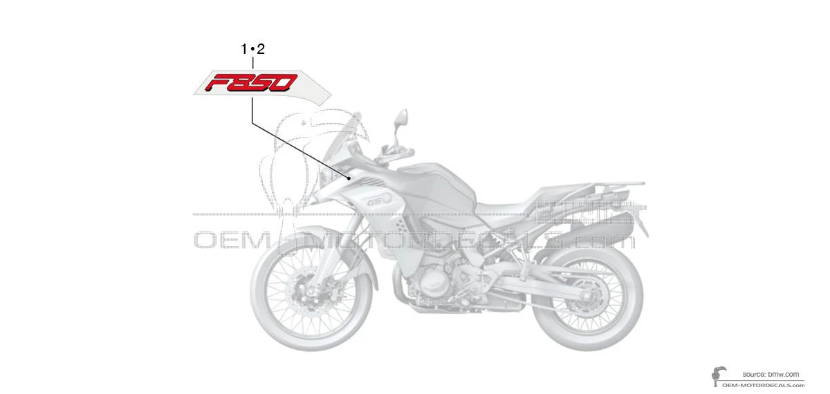 Aufkleber für BMW F850GS Adventure 2021 - Grau • BMW OEM-Aufkleber