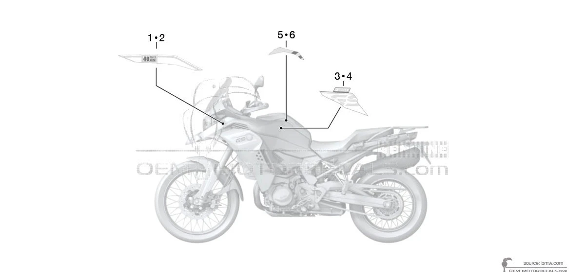 Naklejki do BMW F850GS Adventure 2021 - Czarny • BMW Naklejki OEM