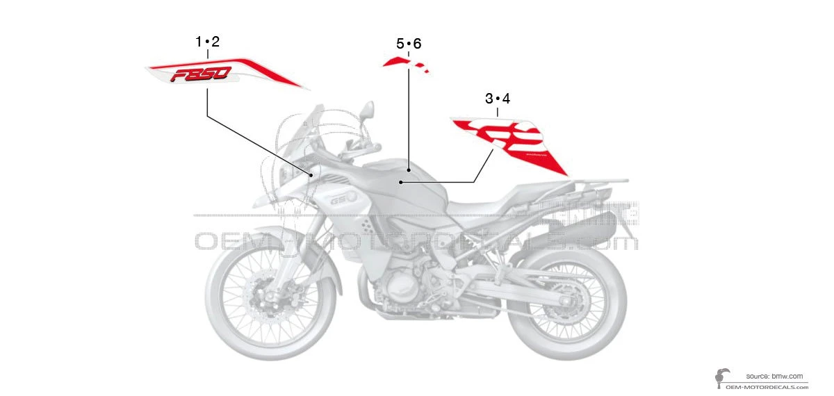 Adesivi per BMW F850GS Adventure 2022 - Marrone • BMW Adesivi OEM