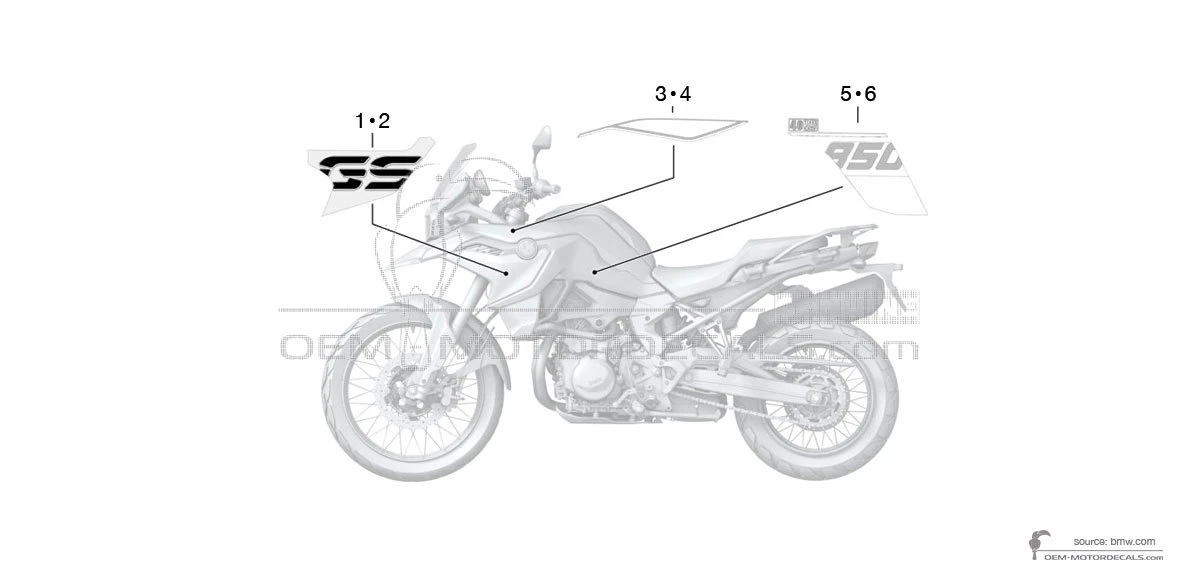 Autocollants pour BMW F850GS 2021 - Noir • BMW Autocollants OEM