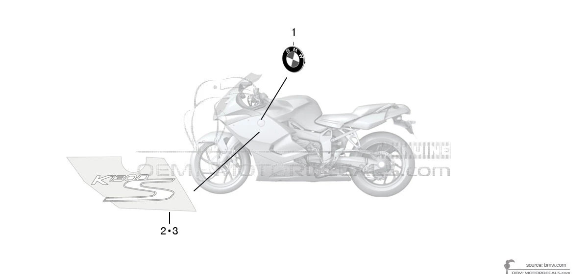 Naklejki do BMW K1300S 2013 - Czerwony • BMW Naklejki OEM