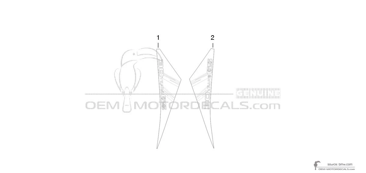 Aufkleber für BMW R1200GS 2011 - Weiss • BMW OEM-Aufkleber