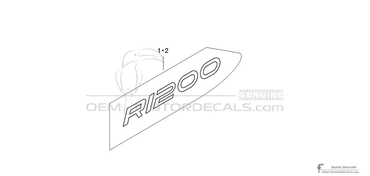 Stickers voor BMW R1200GS Adventure 2008 - Zwart • BMW OEM Stickers