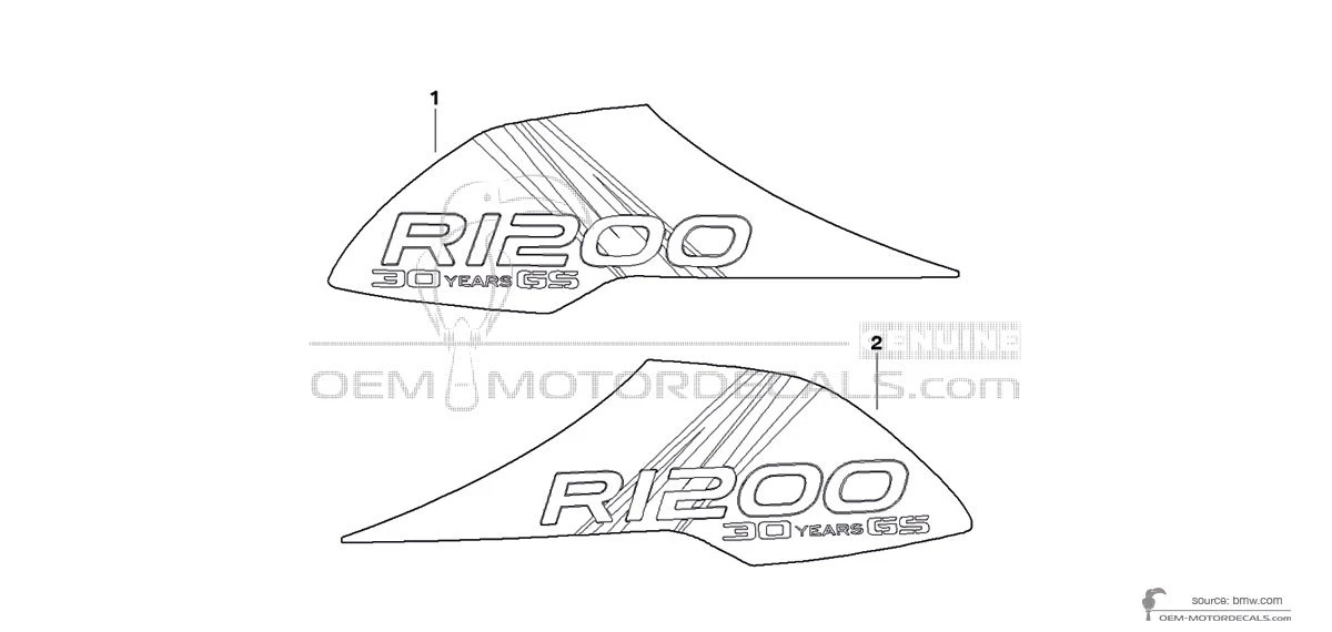 Stickers voor BMW R1200GS Adventure 2011 - Wit • BMW OEM Stickers