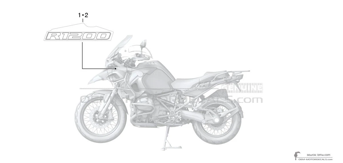 Adesivi per BMW R1200GS Adventure 2015 - Blu • BMW Adesivi OEM