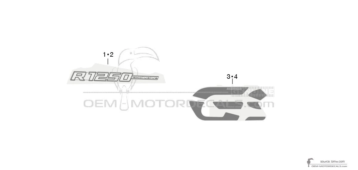 Decals for BMW R1250GS Adventure 2020 - Brown • BMW OEM Decals