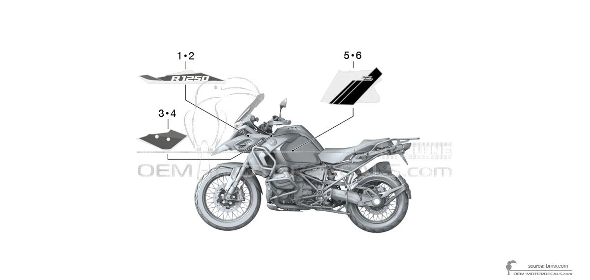 Naklejki do BMW R1250GS Adventure 2021 - Czarny • BMW Naklejki OEM