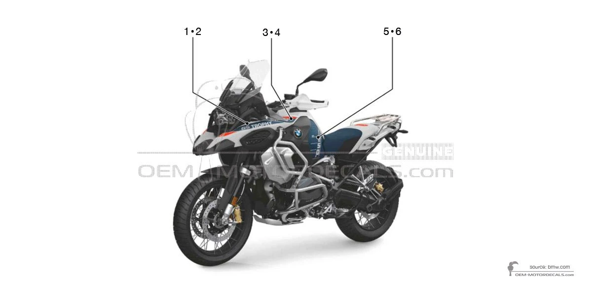Adesivi per BMW R1250GS Adventure 2023 - Blu • BMW Adesivi OEM