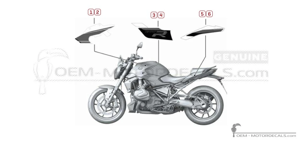 Autocollants pour BMW R1250R Exclusive 2018 • BMW Autocollants OEM