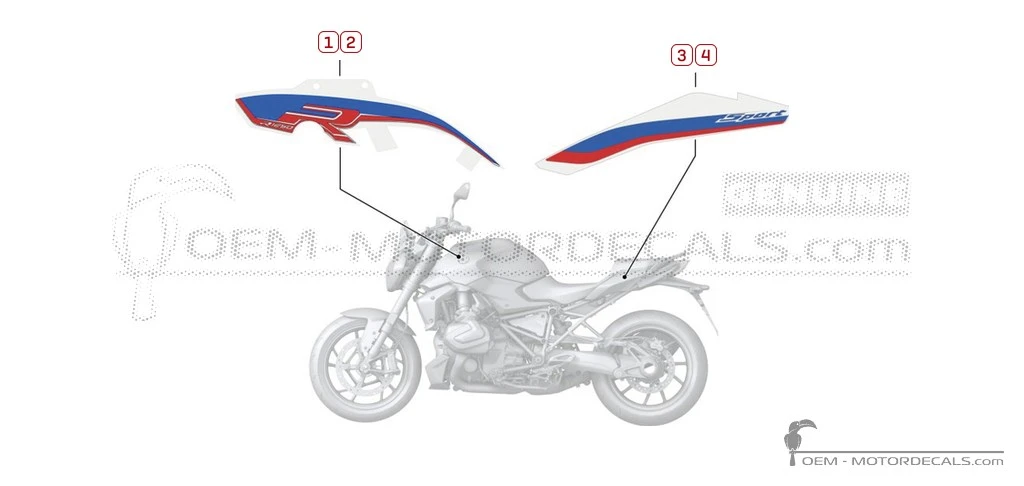 Adesivi per BMW R1250R Sport 2021 • BMW Adesivi OEM