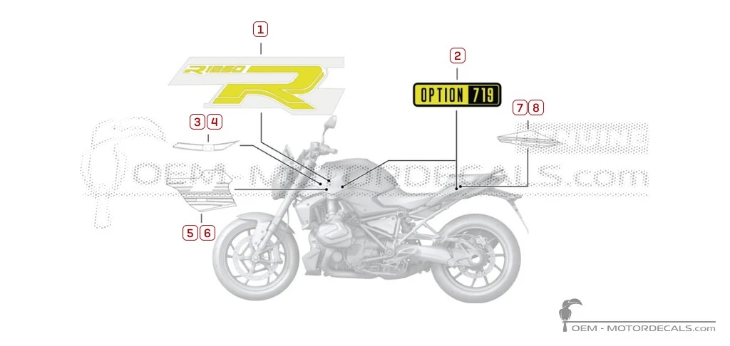 Autocollants pour BMW R1250R Option 719 2021 • BMW Autocollants OEM