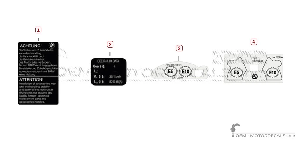 Adesivi per Etichette di avvertenza • BMW Adesivi OEM