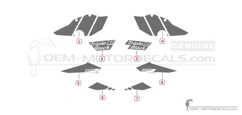 Adesivi per BMW R1250R Triple Black 2024 • BMW Adesivi OEM