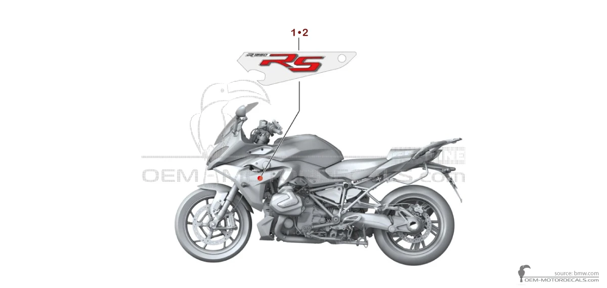 Naklejki do BMW R1250RS 2019 - Czarny • BMW Naklejki OEM