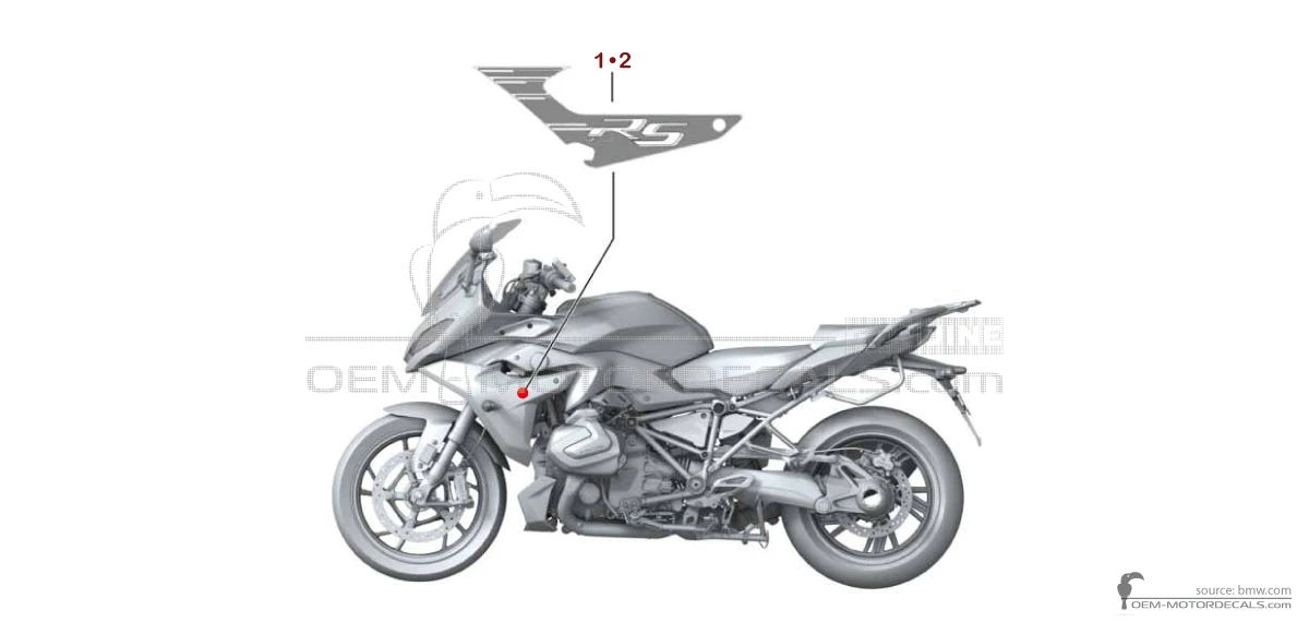 Stickers voor BMW R1250RS 2020 - Blauw • BMW OEM Stickers