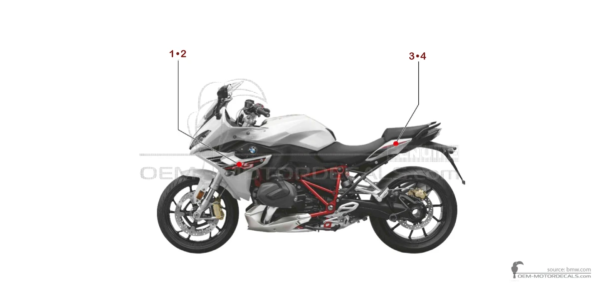 Adesivi per BMW R1250RS 2021 - Bianco • BMW Adesivi OEM