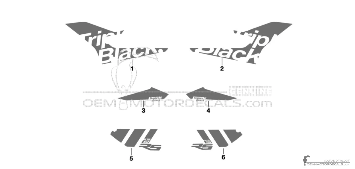 Aufkleber für BMW R1250RS 2023 - Schwarz • BMW OEM-Aufkleber