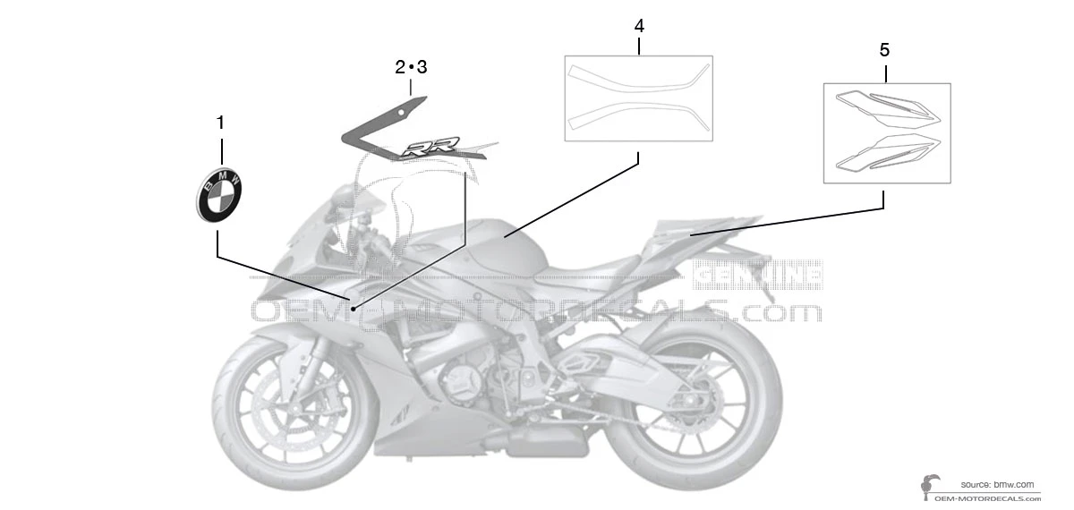 Autocollants pour BMW S1000RR 2012 - Blanc • BMW Autocollants OEM