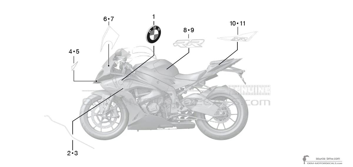Stickers voor BMW S1000RR 2016 - Wit • BMW OEM Stickers