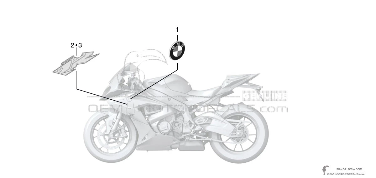 Decals for BMW S1000RR 2018 - Gray • BMW OEM Decals