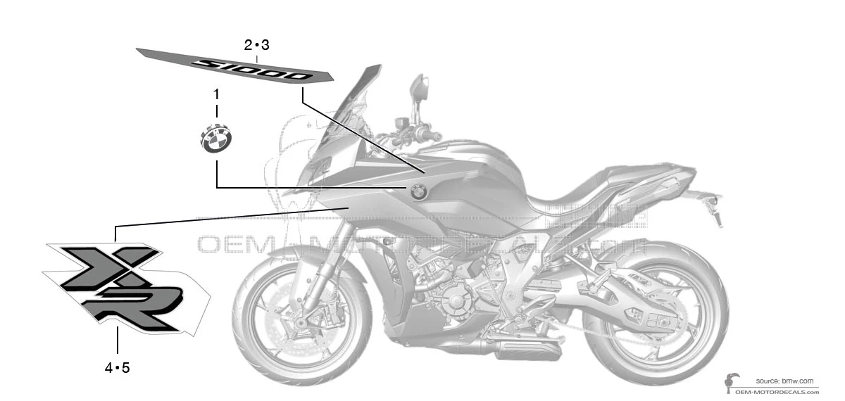 Decals for BMW S1000XR 2021 - Red • BMW OEM Decals