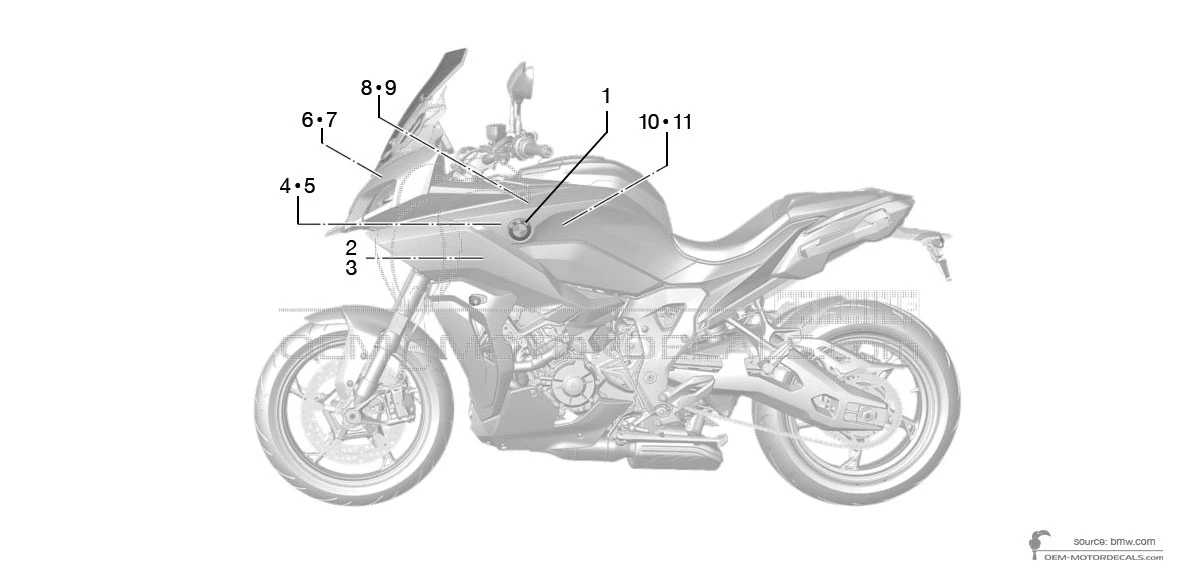 Decals for BMW S1000XR 2020 - White • BMW OEM Decals