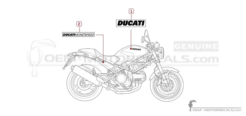 Autocollants pour Ducati MONSTER 620 2005 • Ducati Autocollants OEM