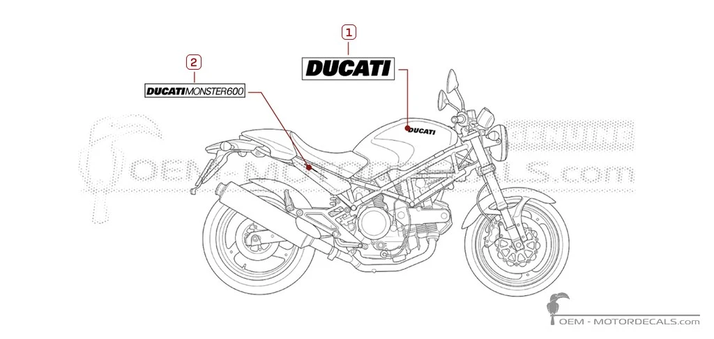 Stickers voor Ducati MONSTER M600 1998 • Ducati OEM Stickers