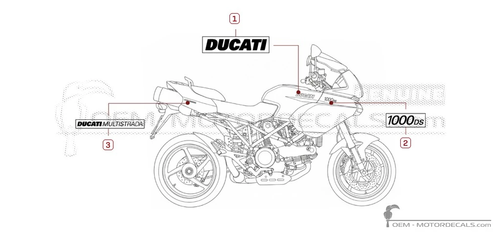 Decals for Ducati MULTISTRADA 1000 2006 • Ducati OEM Decals