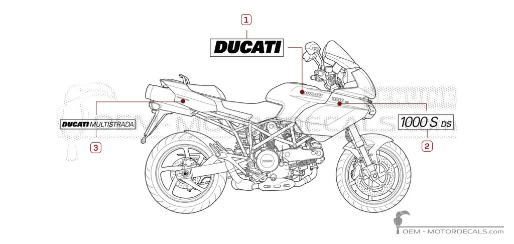 Decals for Ducati MULTISTRADA 1000 S 2006 • Ducati OEM Decals