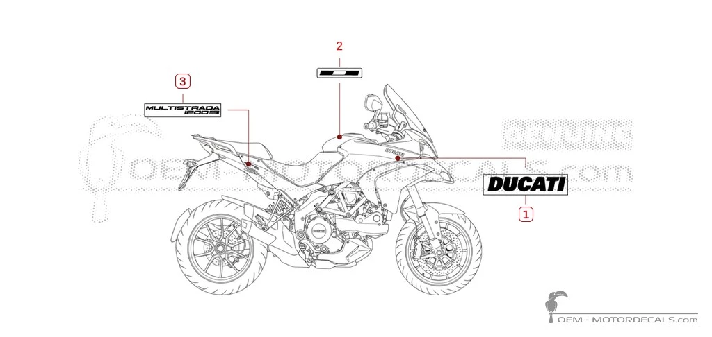Naklejki do Ducati MULTISTRADA 1200 S 2010 • Ducati Naklejki OEM