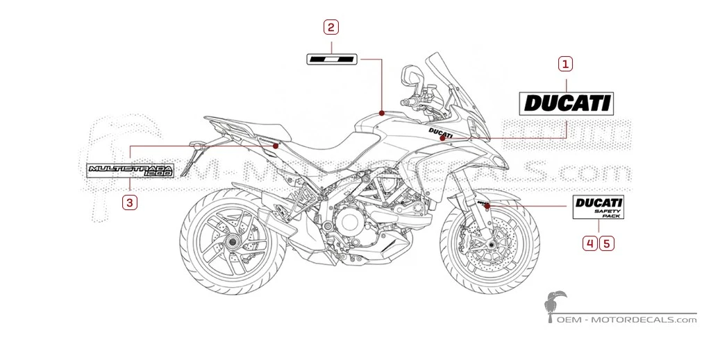 Adesivi per Ducati MULTISTRADA 1200 2013 • Ducati Adesivi OEM