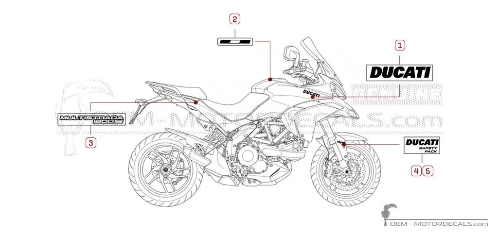 Adesivi per Ducati MULTISTRADA 1200 S  2013 • Ducati Adesivi OEM