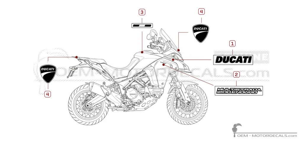 Decals for Ducati MULTISTRADA 1200 Enduro  2016 • Ducati OEM Decals
