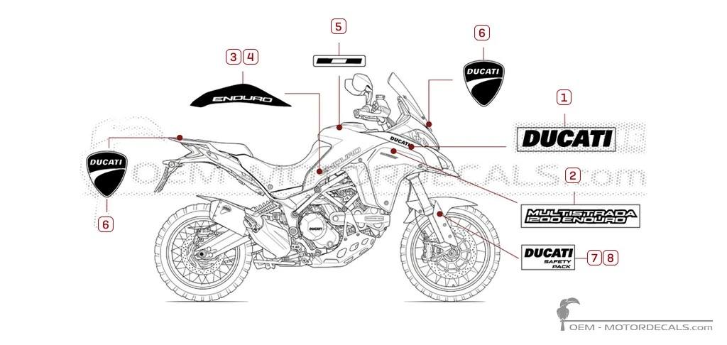 Stickers voor Ducati MULTISTRADA 1200 Enduro Pro  2018 • Ducati OEM Stickers