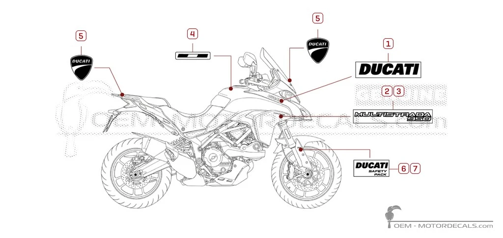 Decals for Ducati MULTISTRADA 950 2020 • Ducati OEM Decals