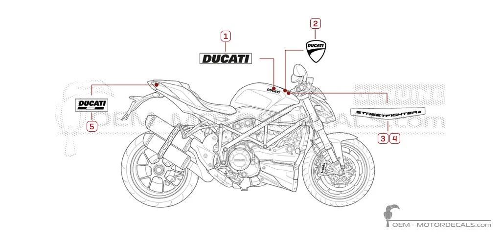 Aufkleber für Ducati STREETFIGHTER 1098 S 2010 • Ducati OEM-Aufkleber Aufkleber für Ducati STREETFIGHTER 1098 S 2010 • Ducati OEM-Aufkleber
