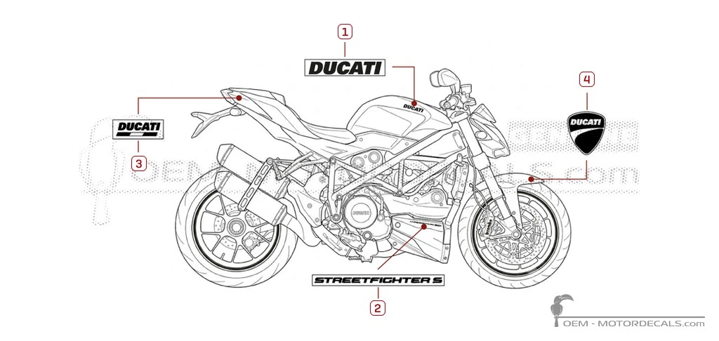 Aufkleber für Ducati STREETFIGHTER 1098 S 2013 • Ducati OEM-Aufkleber Aufkleber für Ducati STREETFIGHTER 1098 S 2013 • Ducati OEM-Aufkleber