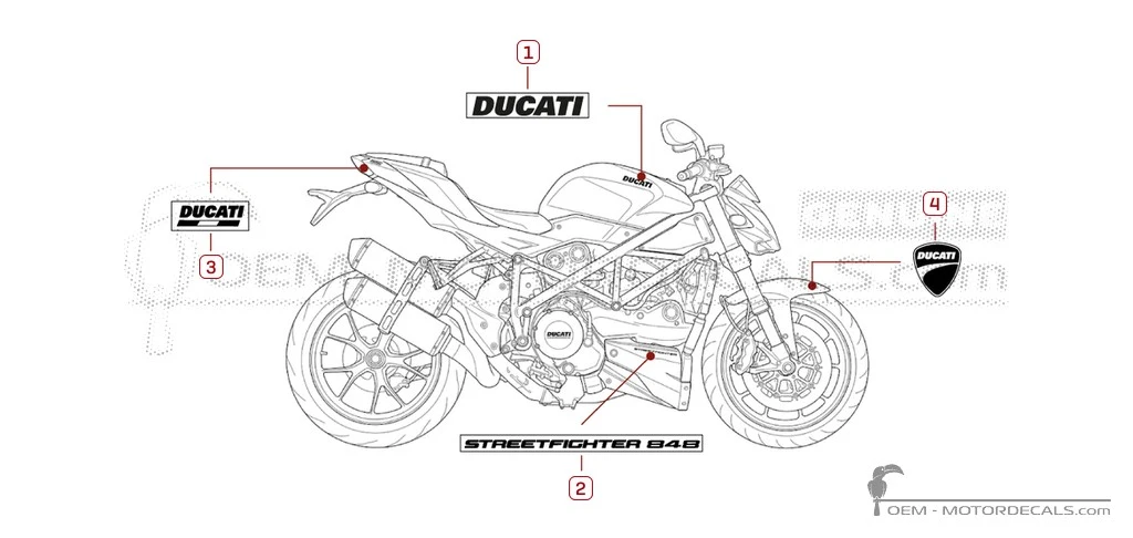 Aufkleber für Ducati STREETFIGHTER 848 2013 • Ducati OEM-Aufkleber Aufkleber für Ducati STREETFIGHTER 848 2013 • Ducati OEM-Aufkleber