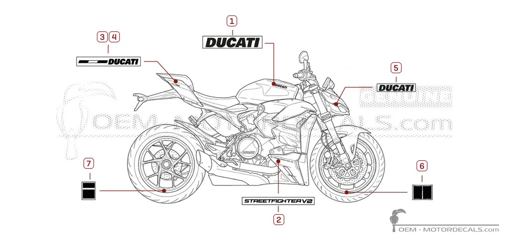 Decals for Ducati STREETFIGHTER V2 2022 • Ducati OEM Decals Decals for Ducati STREETFIGHTER V2 2022 • Ducati OEM Decals