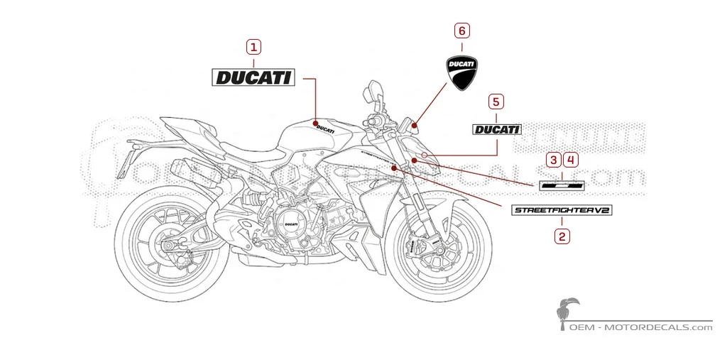 Aufkleber für Ducati STREETFIGHTER V2 2025 • Ducati OEM-Aufkleber Aufkleber für Ducati STREETFIGHTER V2 2025 • Ducati OEM-Aufkleber