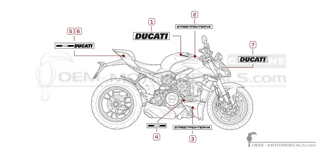 Adesivi per Ducati STREETFIGHTER V4 2020 • Ducati Adesivi OEM Adesivi per Ducati STREETFIGHTER V4 2020 • Ducati Adesivi OEM