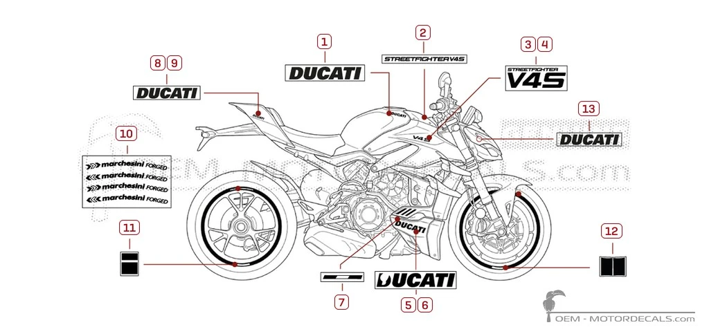 Aufkleber für Ducati STREETFIGHTER V4 S 2024 • Ducati OEM-Aufkleber Aufkleber für Ducati STREETFIGHTER V4 S 2024 • Ducati OEM-Aufkleber