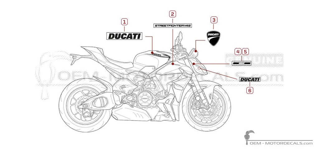 Adesivi per Ducati STREETFIGHTER V4 S 2025 • Ducati Adesivi OEM