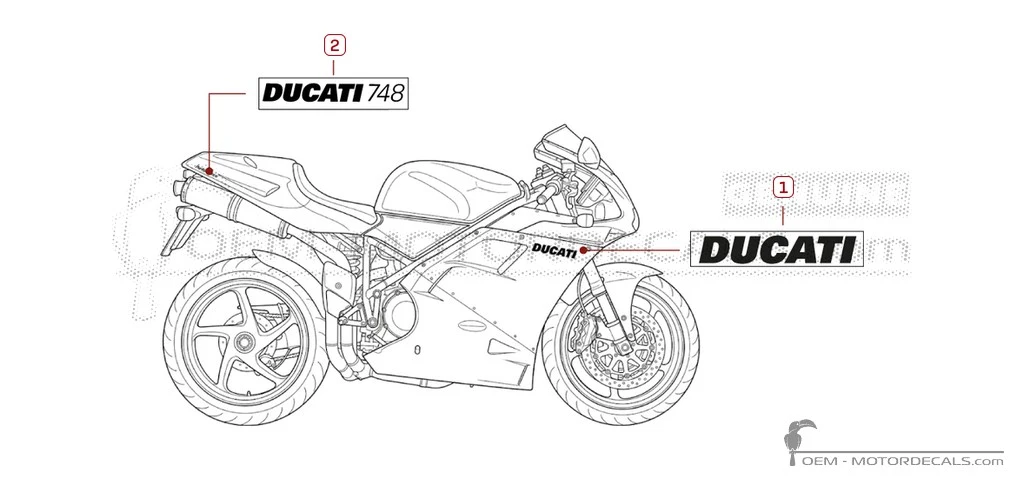 Adesivi per Ducati SUPERBIKE 748 1998 • Ducati Adesivi OEM Adesivi per Ducati SUPERBIKE 748 1998 • Ducati Adesivi OEM