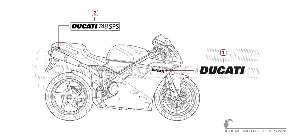 Adesivi per Ducati SUPERBIKE 748 SPS 1998 • Ducati Adesivi OEM Adesivi per Ducati SUPERBIKE 748 SPS 1998 • Ducati Adesivi OEM